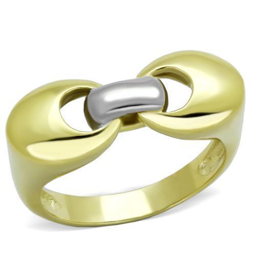 Anillos Para Mujer Color Oro Dos Tonos de 316L Acero Inoxidable Sin Piedra TK1915 - Jewelry Store by Erik Rayo