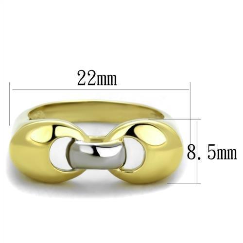 Anillos Para Mujer Color Oro Dos Tonos de 316L Acero Inoxidable Sin Piedra TK1915 - Jewelry Store by Erik Rayo