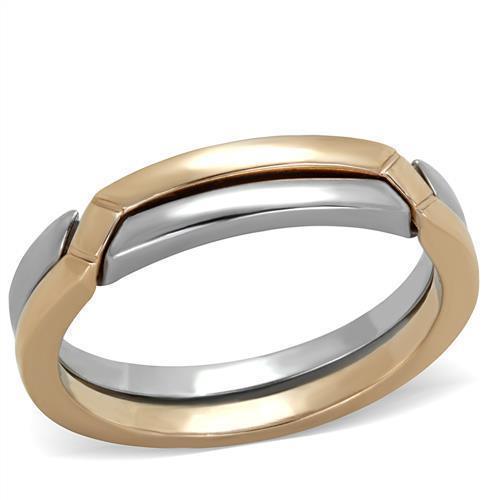 Anillos Para Mujer Color Oro Dos Tonos de 316L Acero Inoxidable Sin Piedra TK2031 - Jewelry Store by Erik Rayo