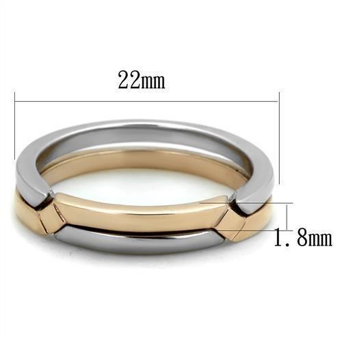 Anillos Para Mujer Color Oro Dos Tonos de 316L Acero Inoxidable Sin Piedra TK2031 - Jewelry Store by Erik Rayo