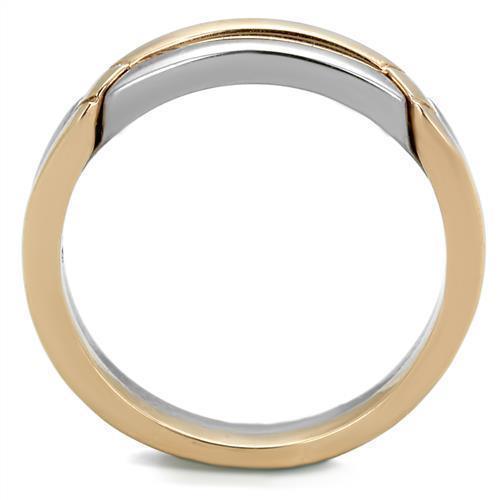 Anillos Para Mujer Color Oro Dos Tonos de 316L Acero Inoxidable Sin Piedra TK2031 - Jewelry Store by Erik Rayo