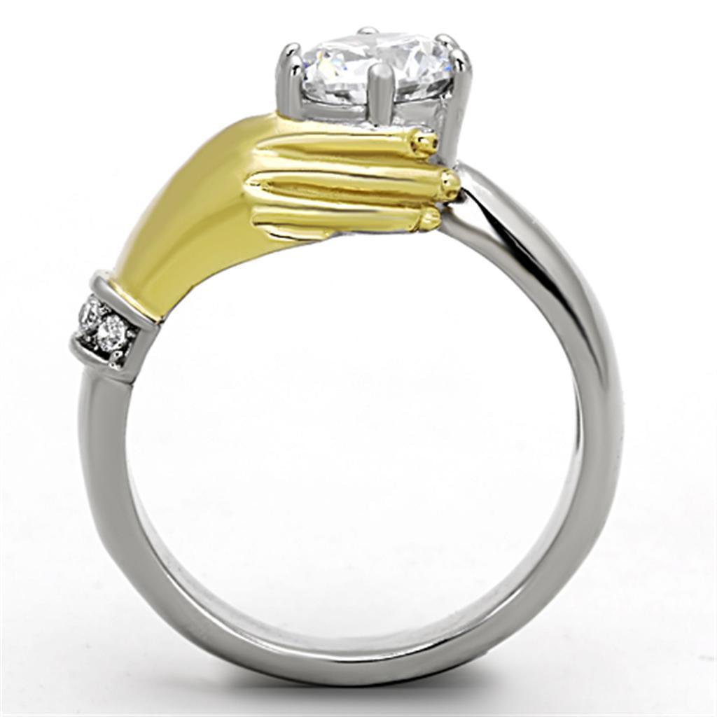 Anillos Para Mujer Color Oro Plata y Oro de 316L Acero Inoxidable con Diamante Zirconia Cubica TK1324 - Jewelry Store by Erik Rayo