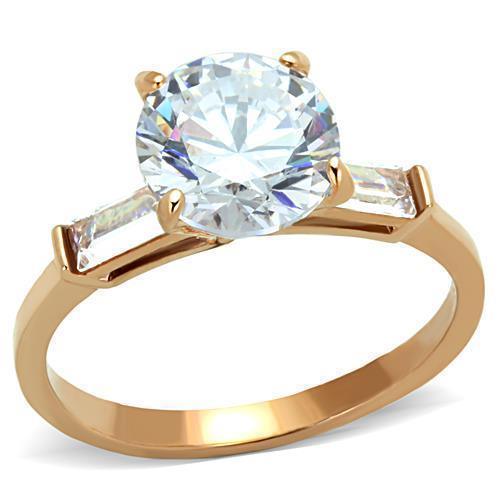Anillos Para Mujer Color Oro Rojo de 316L Acero Inoxidable con Diamante Zirconia Cubica Anzio - Jewelry Store by Erik Rayo