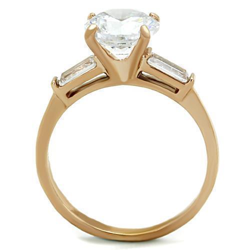 Anillos Para Mujer Color Oro Rojo de 316L Acero Inoxidable con Diamante Zirconia Cubica Anzio - Jewelry Store by Erik Rayo