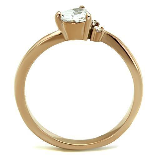 Anillos Para Mujer Color Oro Rojo de 316L Acero Inoxidable con Diamante Zirconia Cubica Aquino - Jewelry Store by Erik Rayo