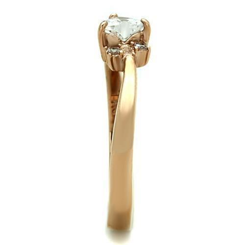 Anillos Para Mujer Color Oro Rojo de 316L Acero Inoxidable con Diamante Zirconia Cubica Aquino - Jewelry Store by Erik Rayo