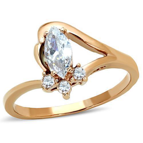 Anillos Para Mujer Color Oro Rojo de 316L Acero Inoxidable con Diamante Zirconia Cubica Ardea - Jewelry Store by Erik Rayo