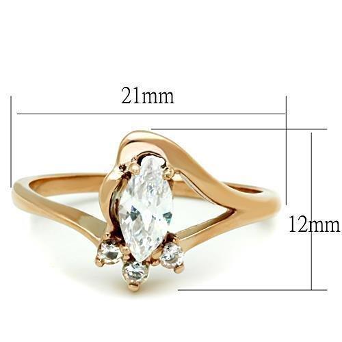 Anillos Para Mujer Color Oro Rojo de 316L Acero Inoxidable con Diamante Zirconia Cubica Ardea - Jewelry Store by Erik Rayo