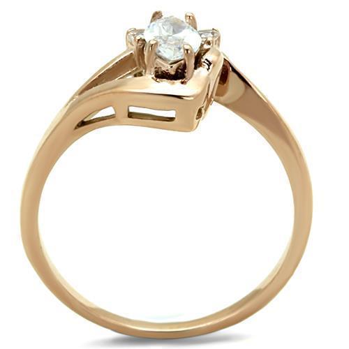 Anillos Para Mujer Color Oro Rojo de 316L Acero Inoxidable con Diamante Zirconia Cubica Ardea - Jewelry Store by Erik Rayo