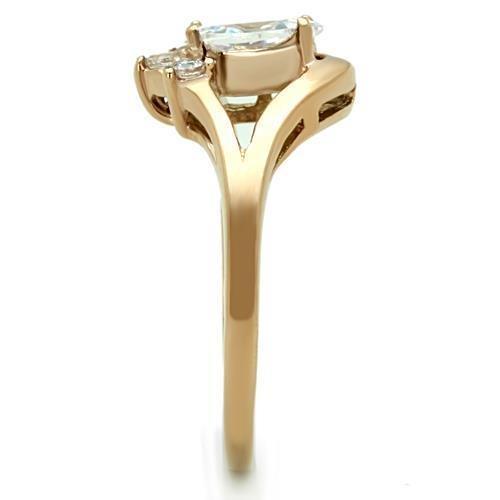 Anillos Para Mujer Color Oro Rojo de 316L Acero Inoxidable con Diamante Zirconia Cubica Ardea - Jewelry Store by Erik Rayo