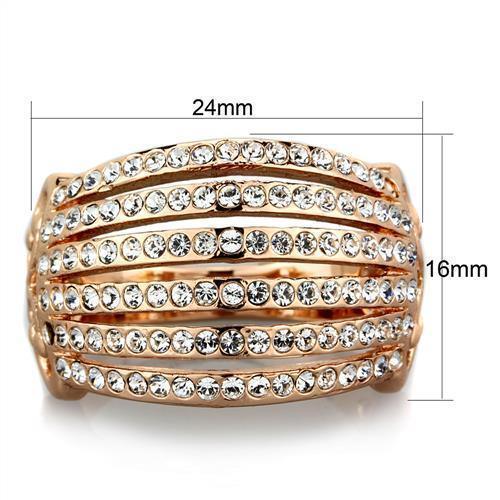 Anillos Para Mujer Color Oro Rojo de 316L Acero Inoxidable con Diamante Zirconia Cubica Argenta - Jewelry Store by Erik Rayo
