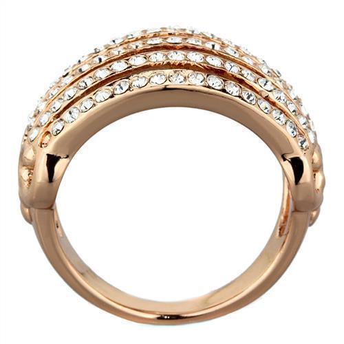 Anillos Para Mujer Color Oro Rojo de 316L Acero Inoxidable con Diamante Zirconia Cubica Argenta - Jewelry Store by Erik Rayo