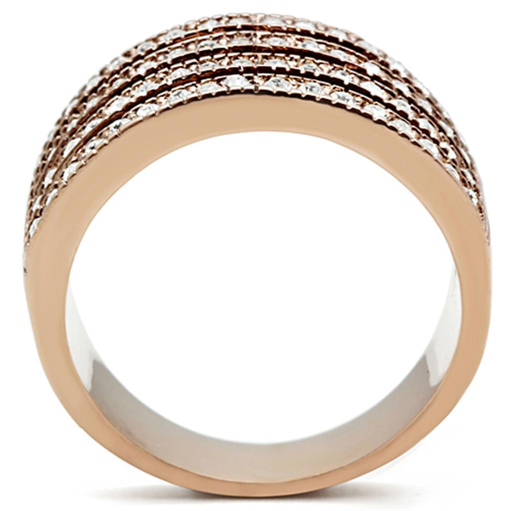 Anillos Para Mujer Color Oro Rojo de 316L Acero Inoxidable con Diamante Zirconia Cubica Bolsena - Jewelry Store by Erik Rayo