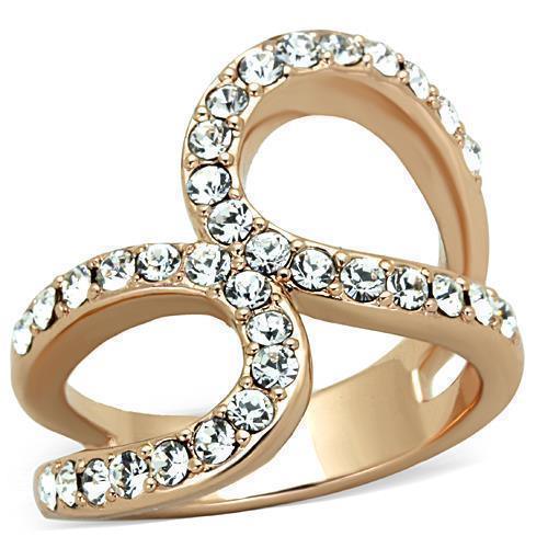 Anillos Para Mujer Color Oro Rojo de 316L Acero Inoxidable con Diamante Zirconia Cubica Casena - Jewelry Store by Erik Rayo