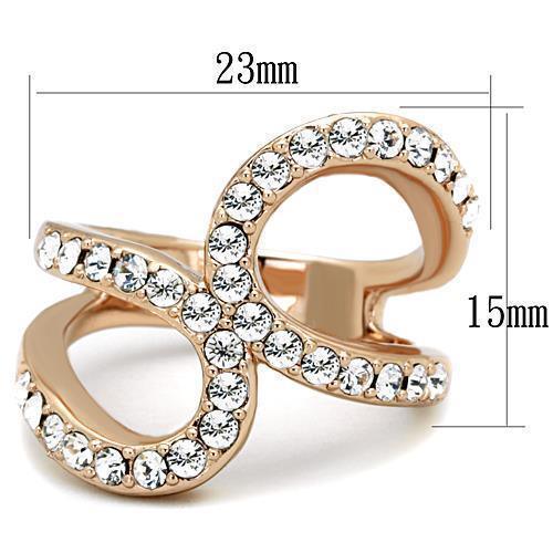 Anillos Para Mujer Color Oro Rojo de 316L Acero Inoxidable con Diamante Zirconia Cubica Casena - Jewelry Store by Erik Rayo