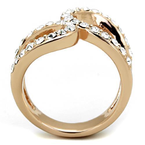 Anillos Para Mujer Color Oro Rojo de 316L Acero Inoxidable con Diamante Zirconia Cubica Casena - Jewelry Store by Erik Rayo