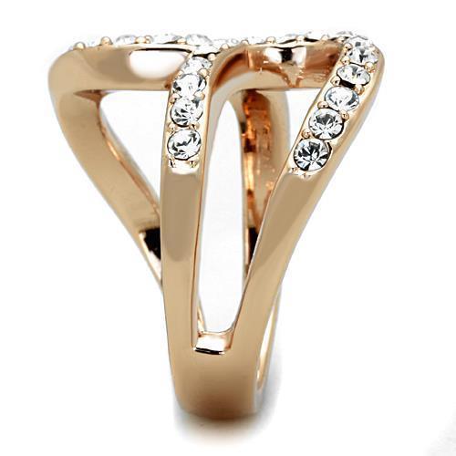 Anillos Para Mujer Color Oro Rojo de 316L Acero Inoxidable con Diamante Zirconia Cubica Casena - Jewelry Store by Erik Rayo