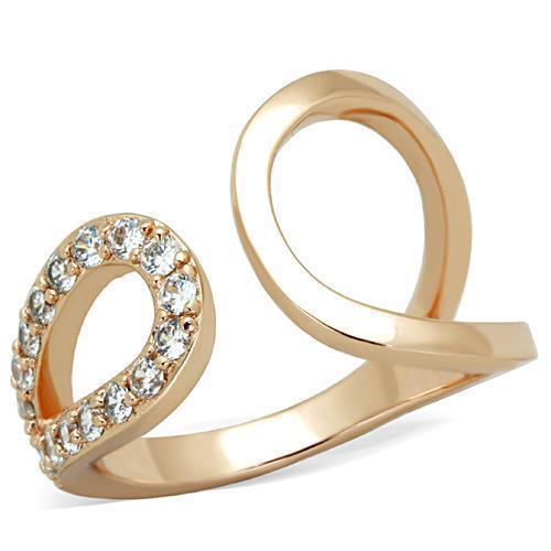 Anillos Para Mujer Color Oro Rojo de 316L Acero Inoxidable con Diamante Zirconia Cubica Faenza - Jewelry Store by Erik Rayo