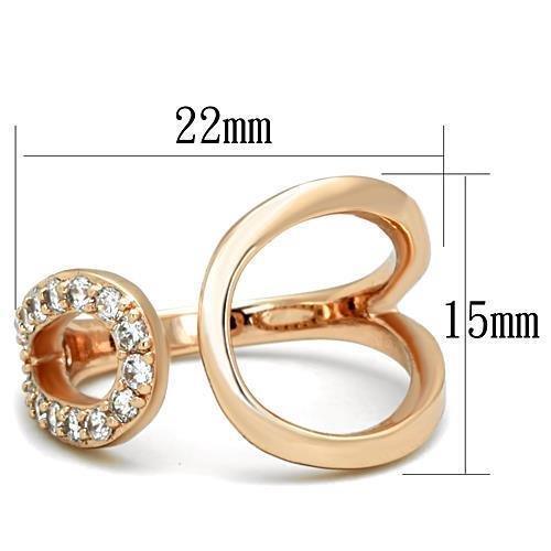 Anillos Para Mujer Color Oro Rojo de 316L Acero Inoxidable con Diamante Zirconia Cubica Faenza - Jewelry Store by Erik Rayo