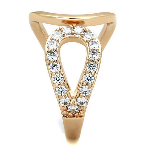 Anillos Para Mujer Color Oro Rojo de 316L Acero Inoxidable con Diamante Zirconia Cubica Faenza - Jewelry Store by Erik Rayo