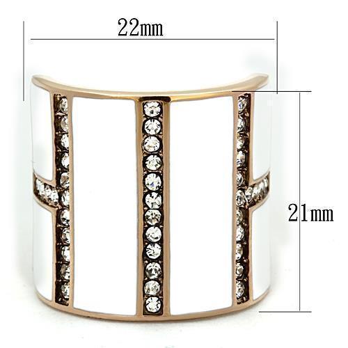 Anillos Para Mujer Color Oro Rojo de 316L Acero Inoxidable con Diamante Zirconia Cubica Ferentino - Jewelry Store by Erik Rayo