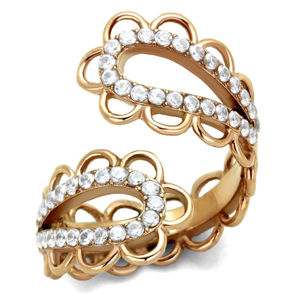 Anillos Para Mujer Color Oro Rojo de 316L Acero Inoxidable con Diamante Zirconia Cubica Gorizia - Jewelry Store by Erik Rayo