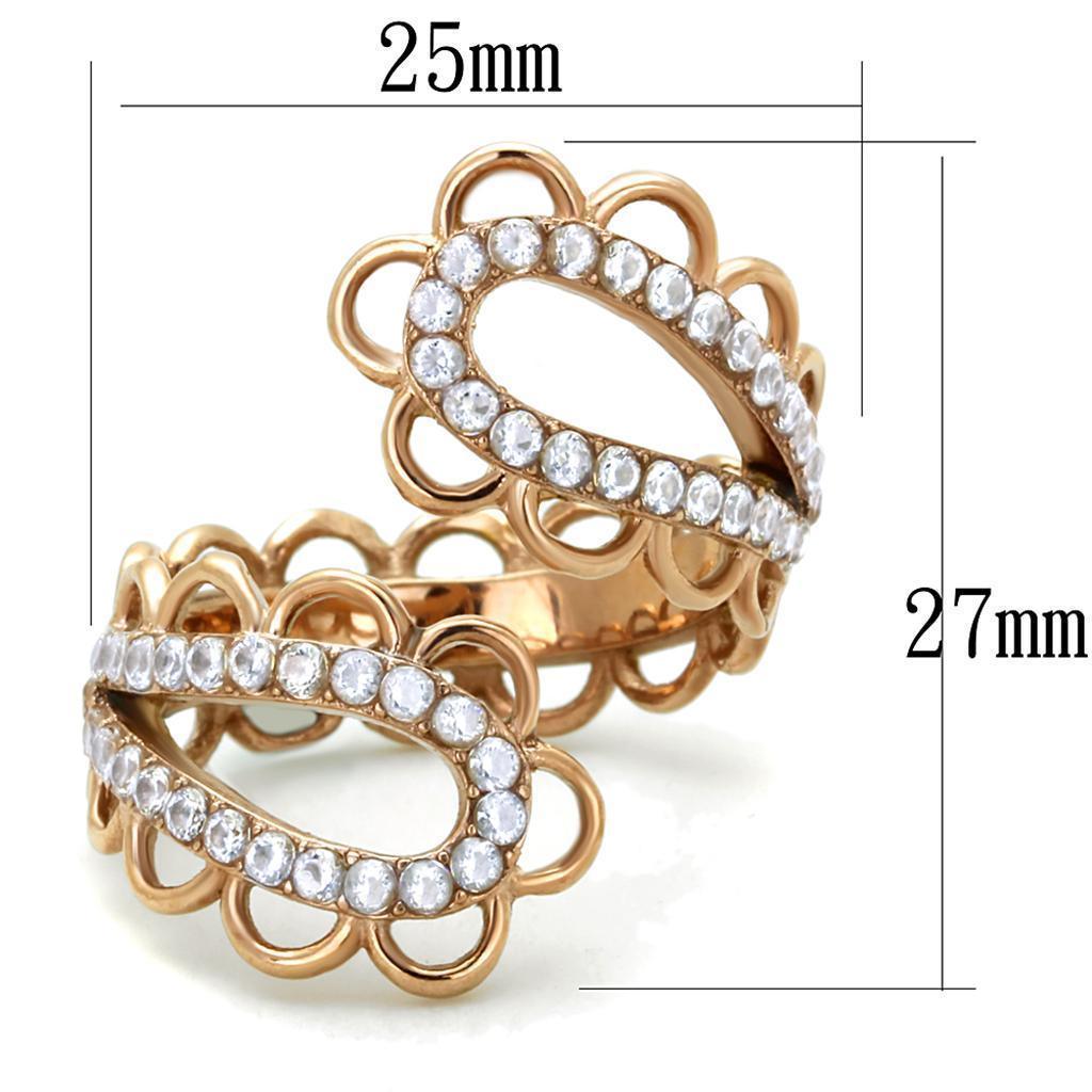 Anillos Para Mujer Color Oro Rojo de 316L Acero Inoxidable con Diamante Zirconia Cubica Gorizia - Jewelry Store by Erik Rayo