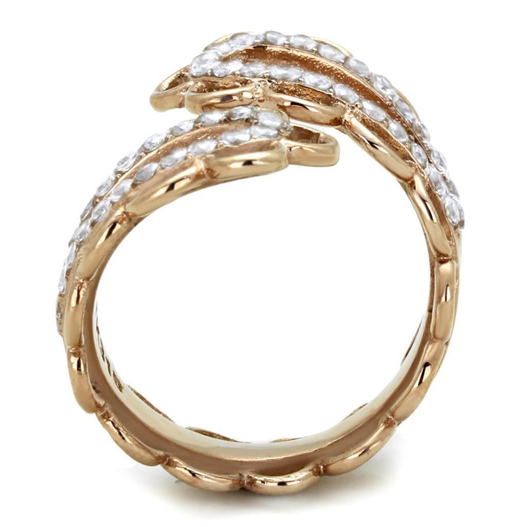 Anillos Para Mujer Color Oro Rojo de 316L Acero Inoxidable con Diamante Zirconia Cubica Gorizia - Jewelry Store by Erik Rayo