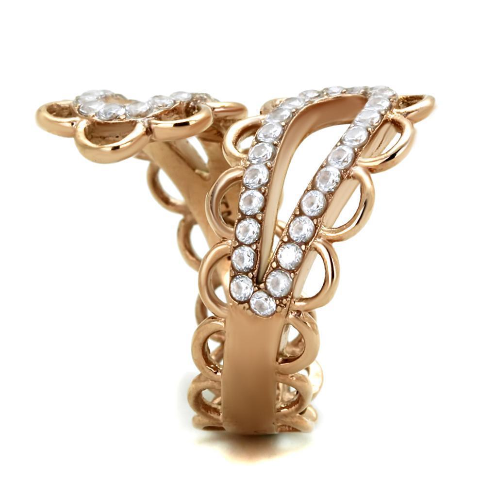 Anillos Para Mujer Color Oro Rojo de 316L Acero Inoxidable con Diamante Zirconia Cubica Gorizia - Jewelry Store by Erik Rayo