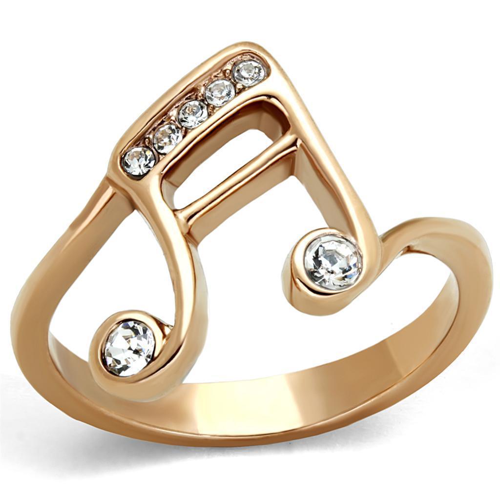 Anillos Para Mujer Color Oro Rojo de 316L Acero Inoxidable con Diamante Zirconia Cubica Naples - Jewelry Store by Erik Rayo