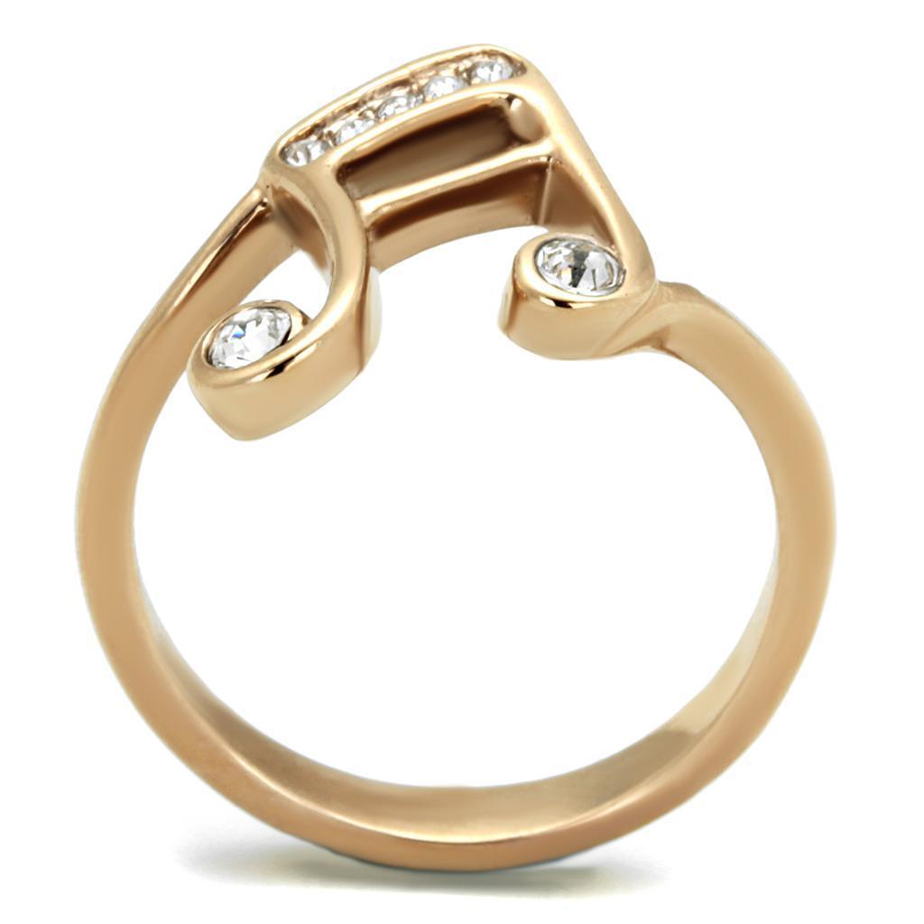 Anillos Para Mujer Color Oro Rojo de 316L Acero Inoxidable con Diamante Zirconia Cubica Naples - Jewelry Store by Erik Rayo