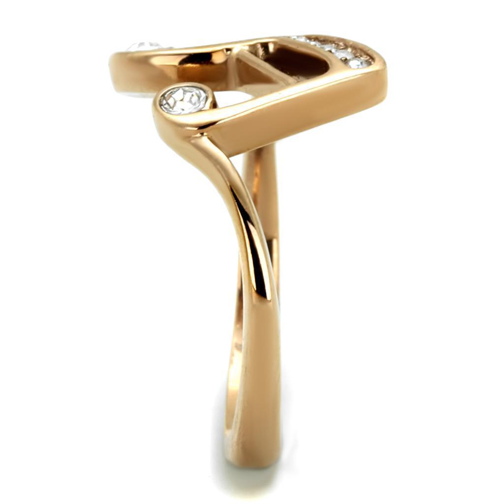 Anillos Para Mujer Color Oro Rojo de 316L Acero Inoxidable con Diamante Zirconia Cubica Naples - Jewelry Store by Erik Rayo