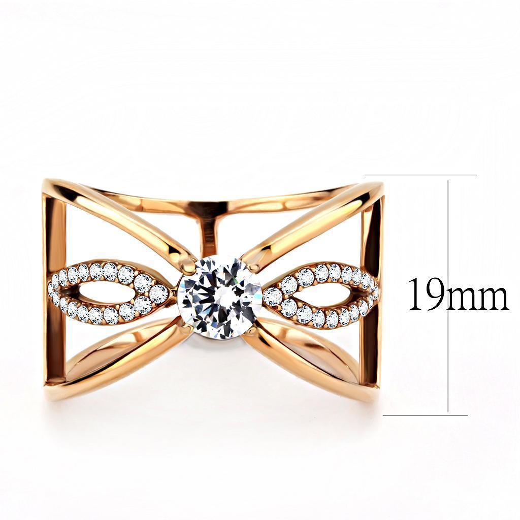 Anillos Para Mujer Color Oro Rojo de 316L Acero Inoxidable con Diamante Zirconia Cubica Rome - Jewelry Store by Erik Rayo