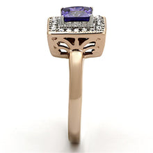 Load image into Gallery viewer, Anillos Para Mujer Color Oro Rojo de 316L Acero Inoxidable con Diamante Zirconia Cubica Tanzanita TK1162 - Jewelry Store by Erik Rayo
