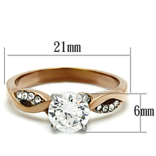 Load image into Gallery viewer, Anillos Para Mujer Color Oro Rojo de 316L Acero Inoxidable con Diamante Zirconia Cubica TK1163 - Jewelry Store by Erik Rayo
