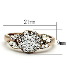 Load image into Gallery viewer, Anillos Para Mujer Color Oro Rojo de 316L Acero Inoxidable con Diamante Zirconia Cubica TK1164 - Jewelry Store by Erik Rayo
