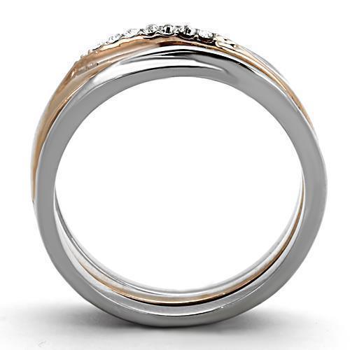 Anillos Para Mujer Color Oro Rojo de 316L Acero Inoxidable con Diamante Zirconia Cubica TK1340 - Jewelry Store by Erik Rayo