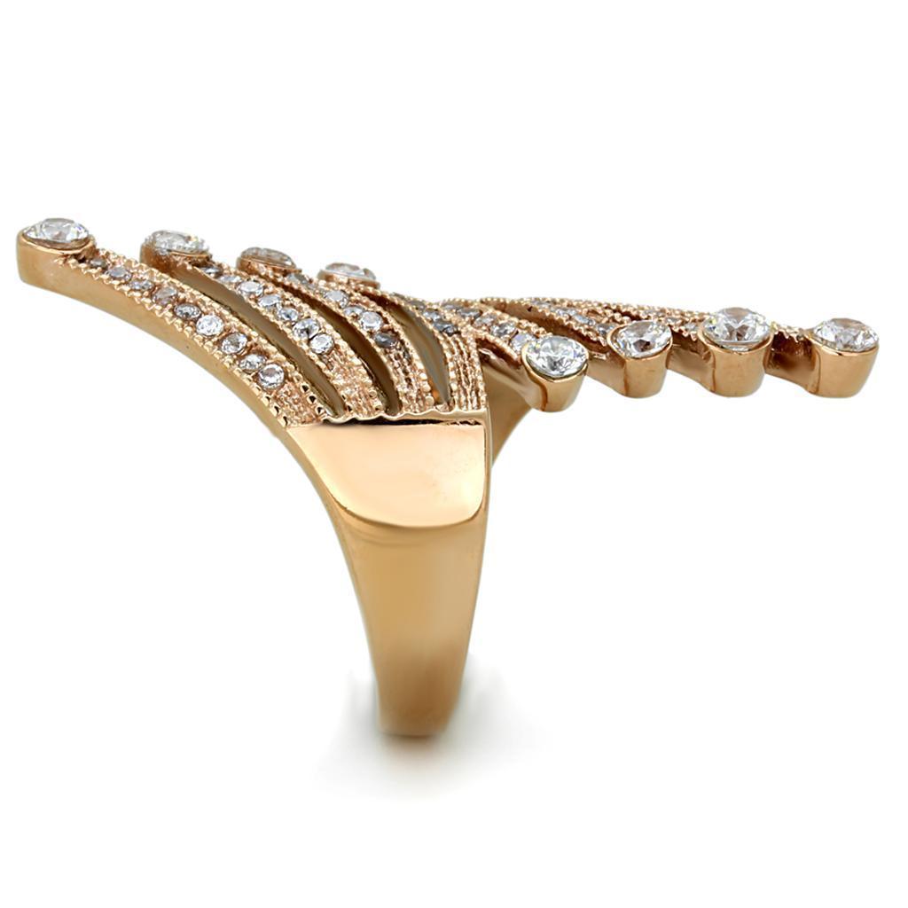 Anillos Para Mujer Color Oro Rojo de 316L Acero Inoxidable con Diamante Zirconia Cubica Trieste - Jewelry Store by Erik Rayo