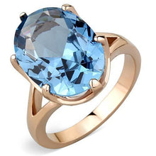 Load image into Gallery viewer, Anillos Para Mujer Color Oro Rojo de 316L Acero Inoxidable con Espinela Sintética en Azul Londres Civita - Jewelry Store by Erik Rayo
