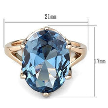 Load image into Gallery viewer, Anillos Para Mujer Color Oro Rojo de 316L Acero Inoxidable con Espinela Sintética en Azul Londres Civita - Jewelry Store by Erik Rayo
