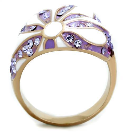 Anillos Para Mujer Color Oro Rojo de 316L Acero Inoxidable con Piedra Crystal en Multicolor Portici - Jewelry Store by Erik Rayo