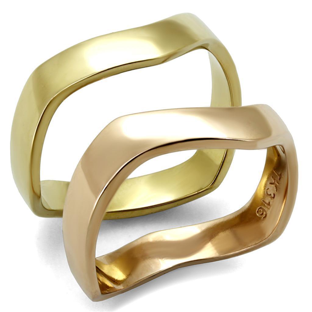 Anillos Para Mujer Color Oro Rojo de 316L Acero Inoxidable Sin Piedra Benevento - Jewelry Store by Erik Rayo