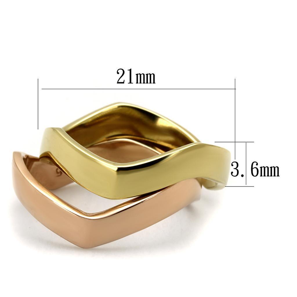 Anillos Para Mujer Color Oro Rojo de 316L Acero Inoxidable Sin Piedra Benevento - Jewelry Store by Erik Rayo