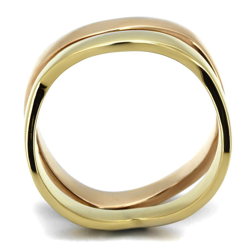 Anillos Para Mujer Color Oro Rojo de 316L Acero Inoxidable Sin Piedra Benevento - Jewelry Store by Erik Rayo