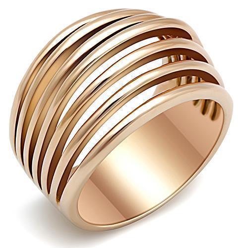Anillos Para Mujer Color Oro Rojo de 316L Acero Inoxidable Sin Piedra Fondi - Jewelry Store by Erik Rayo