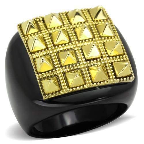 Anillos Para Mujer Color Oro y Negro de 316L Acero Inoxidable Sin Piedra Fiesole - Jewelry Store by Erik Rayo