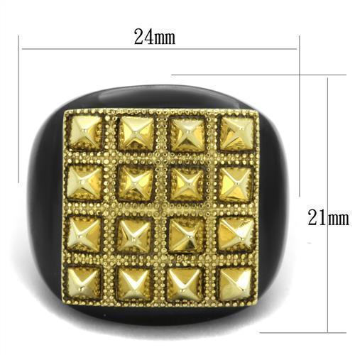 Anillos Para Mujer Color Oro y Negro de 316L Acero Inoxidable Sin Piedra Fiesole - Jewelry Store by Erik Rayo