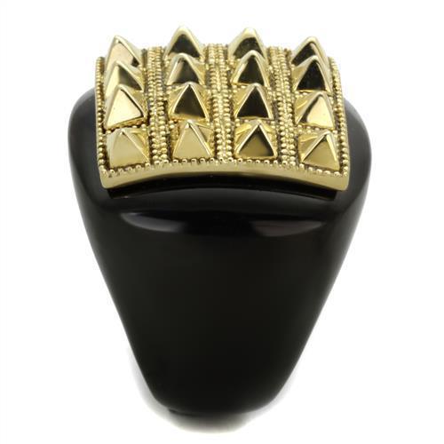 Anillos Para Mujer Color Oro y Negro de 316L Acero Inoxidable Sin Piedra Fiesole - Jewelry Store by Erik Rayo