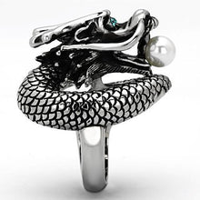 Load image into Gallery viewer, Anillos Para Mujer Color Plata con Dragon y Perla de 316L Acero Inoxidable - Jewelry Store by Erik Rayo
