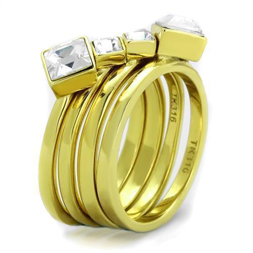 Anillos Para Mujer Color Plata de 316L Acero Inoxidable 316L Stainless Steel Ring con Diamante Zirconia Cubica Cosenza - Jewelry Store by Erik Rayo